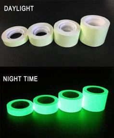 img 1 attached to Stay Safe At Night With DUOFIRE Glow In The Dark Tape - 3 Rolls, Removable & Waterproof, High Luminance Photoluminescent Safety Tape