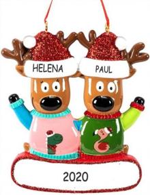 img 3 attached to Personalized Reindeer Family Christmas Ornament (Ugly Sweater Reindeer Couple)