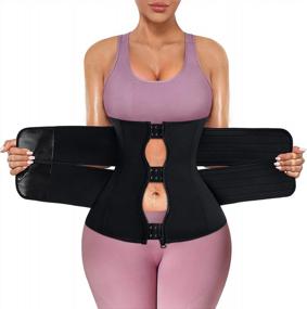 img 4 attached to 👗 TrainingGirl Women's Waist Trainer Corset Sauna Workout Trimmer Belt for Tummy Control, Sweat & Belly Band Slimming Body Shaper
