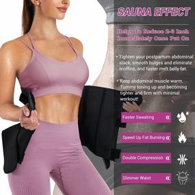 img 3 attached to 👗 TrainingGirl Women's Waist Trainer Corset Sauna Workout Trimmer Belt for Tummy Control, Sweat & Belly Band Slimming Body Shaper