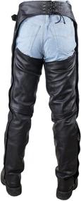 img 1 attached to 🏍️ Premium Motorcycle Leather Chaps for Men - Biker Riding Cowboy Chaps in Black, Multi-Pocket Design with Zipout Liner