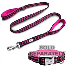 img 2 attached to 🐾 Black Rhino Double Handle Reflective Dog Leash - Heavy Duty, 5ft Long Leashes for Medium & Large Dogs - Two Traffic Padded Comfort Handles for Safety Control Training - (5 Ft, Pink/Black)