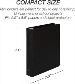 img 2 attached to Samsill Economy 1 Inch 3 Ring Binder, Made In The USA, Round Ring Binder, Non-Stick Customizable Cover, Black (‎12300)