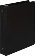 samsill economy 1 inch 3 ring binder, made in the usa, round ring binder, non-stick customizable cover, black (‎12300) logo