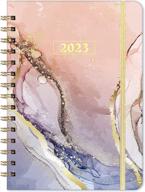 2023 planner - weekly and monthly planner with tabs, jan. 2023 to dec. 2023, 6.3" x 8.4", hardcover with back pocket, thick paper, and twin-wire binding - purple logo