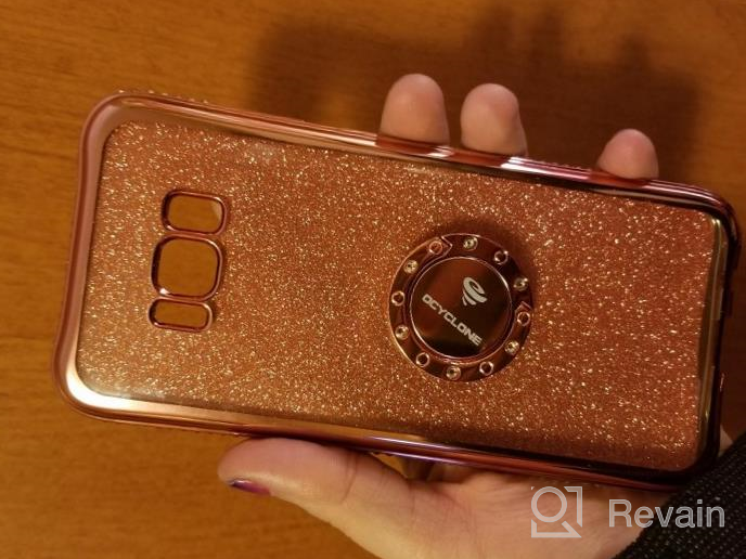 img 1 attached to Sparkling Silver Galaxy S8 Plus Phone Case With Kickstand And Rhinestone Bumper, Bling Diamond Styling And Ring Stand Compatible With Women And Girls - By OCYCLONE review by Frank Chinchilla