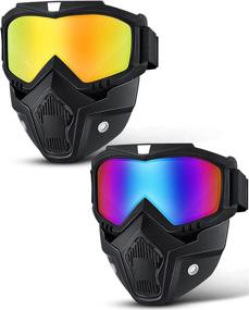 img 4 attached to Pieces Motorcycle Goggles Glasses Colourful Motorcycle & Powersports