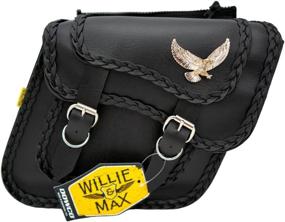 img 4 attached to 🏍️ Dowco Willie & Max 58708-20 Black Magic Series: Compact Slant Motorcycle Saddlebag Set - Universal Fit, Synthetic Leather, Black, 20L Total Capacity