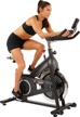 efitment indoor cycle bike, magnetic cycling trainer exercise with belt drive, lcd monitor and pulse monitor logo