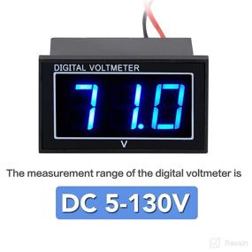 img 1 attached to Waterproof Battery Monitor 12V 24V 36V 48V 60V 72V - Golf Cart LED Digital Volt Meter Battery Meter Gauge Voltage Display DC5-130V - Ideal for Golf Cart Car EZGO Yamaha, Cars, Boats - Voltage Monitor