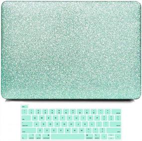 img 4 attached to 💚 B BELK MacBook Air 13 Inch Case 2010-2017 A1466 A1369, Sparkly Mint Green PU Leather Hard Shell + Keyboard Cover