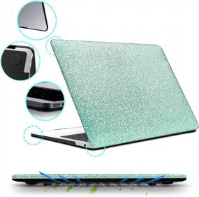 img 1 attached to 💚 B BELK MacBook Air 13 Inch Case 2010-2017 A1466 A1369, Sparkly Mint Green PU Leather Hard Shell + Keyboard Cover