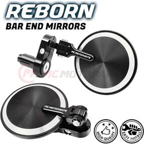 img 1 attached to 🏍️ Enhance Your Motorcycle's Style and Safety with Silver Reborn CNC Bar End Mirrors - Fits Honda, Ducati, Suzuki and More!