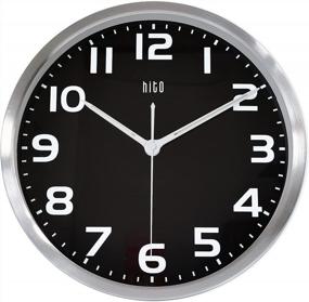 img 3 attached to Keep Time In Silence: 12 Inch HITO Wall Clock With Smart Nightlight And Brightness Adjustability