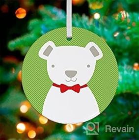 img 2 attached to 🎀 Oopsy Daisy Bow Tie Teddy/Green Keepsake Ornament, 3"x 3