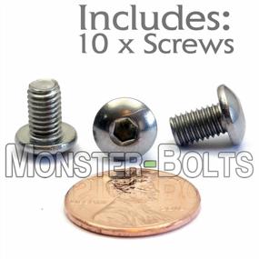 img 2 attached to M5 X 8Mm Button Head Socket Cap Screws, 10 Pack - ISO 7380 Stainless Steel MonsterBolts