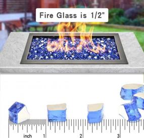 img 2 attached to Светоотражающее огнеупорное стекло Onlyfire для ямы, камина или газовых топок с природным или пропановым огнем, 10 фунтов, 1/2 дюйма, кобальтово-синий