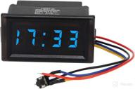 ⌚ waterproof led digital car clock dashboard: multi-functional auto electronic time & date display for car truck (blue) logo