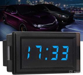 img 3 attached to ⌚ Waterproof LED Digital Car Clock Dashboard: Multi-Functional Auto Electronic Time & Date Display for Car Truck (Blue)