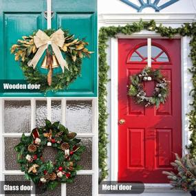 img 1 attached to Белая металлическая дверная вешалка для венка для входной двери - сверхмощный дверной крючок для рождественских украшений на День Благодарения (2 шт.)