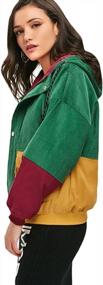 img 1 attached to Women'S Raglan Sleeve Drop Shoulder Color Block Corduroy Hooded Jacket By ZAFUL