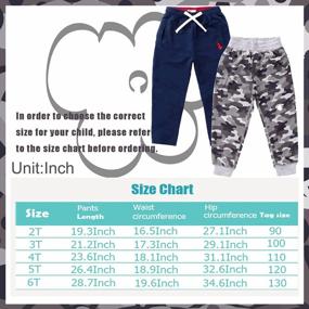 img 3 attached to 2-Pack Cotton Pull-On Jogger Pants For Baby Boys, Toddler Sweatpants With Dinosaur Print Drawstring And Elastic Waistband
