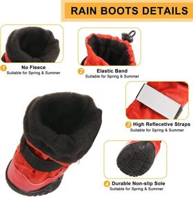 img 2 attached to SUNFURA Dog Rain Boots with Fleece Lining - Waterproof, Skid-Proof Medium to Large Dog Shoes 🐾 | Reflective Straps, Rugged Sole | Pet Snow Booties for Winter Paw Protection | Outdoor Running, Hiking