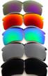 replacement lenses for oakley flak 2.0 xl polarized black&silver&green&red&purple logo
