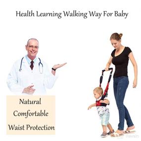 img 2 attached to 👶 Adjustable Baby Walker Toddler Walking Harness with Breathable Design - Safety Stand Up and Walking Belt for Newborns (7-24 Months) - Red & Blue