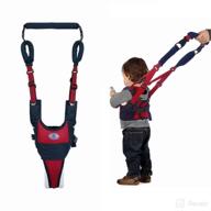 👶 adjustable baby walker toddler walking harness with breathable design - safety stand up and walking belt for newborns (7-24 months) - red & blue logo