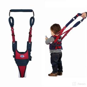 img 4 attached to 👶 Adjustable Baby Walker Toddler Walking Harness with Breathable Design - Safety Stand Up and Walking Belt for Newborns (7-24 Months) - Red & Blue
