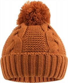img 3 attached to Warm Winter Knit Baby Hat For Boys & Girls - JANGANNSA Beanie With Twist & Pompom