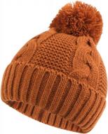 теплая зимняя вязаная детская шапка для мальчиков и девочек - jangannsa beanie with twist &amp; pompom логотип