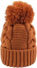 img 2 attached to Warm Winter Knit Baby Hat For Boys & Girls - JANGANNSA Beanie With Twist & Pompom