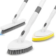 🧽 чистящая щетка для ванны и плитки: ультимативная 3-в-1 щетка для уборки в душе с длинной ручкой и жесткими щетинками. логотип
