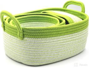 img 3 attached to 🧺 Acrola 4-Pack Green Cotton Rope Woven Decorative Storage Baskets - Premium Quality Storage Solution