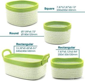 img 2 attached to 🧺 Acrola 4-Pack Green Cotton Rope Woven Decorative Storage Baskets - Premium Quality Storage Solution