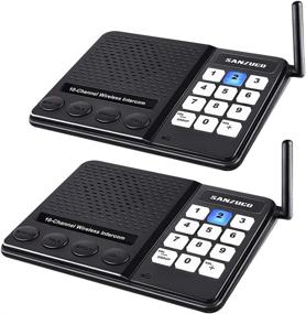 img 4 attached to SANZUCO Wireless Intercom System 1 Mile Range - 10 Channels, 3 Private Codes For Home Office School Business House Room To Room Communication (2 Pack)