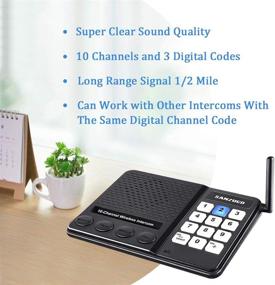 img 1 attached to SANZUCO Wireless Intercom System 1 Mile Range - 10 Channels, 3 Private Codes For Home Office School Business House Room To Room Communication (2 Pack)