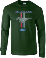 ford mustang t shirt stripes long sleeve red mediu automotive enthusiast merchandise , apparel logo
