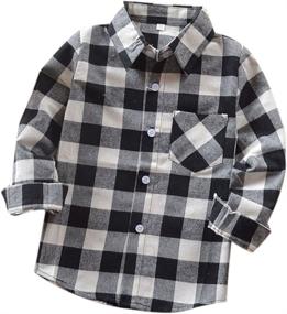 img 1 attached to Uwback Sleeve Flannel Check Shirts Boys' Clothing ~ Tops, Tees & Shirts