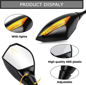 img 1 attached to PSLER LED Turn Signal Light Rear View Mirrors For Most Sports Motorcycle(Matte Black)