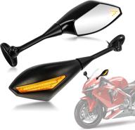 psler led turn signal light rear view mirrors for most sports motorcycle(matte black) logo