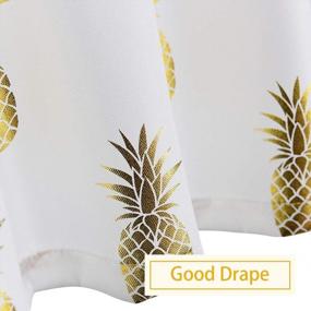 img 1 attached to Add A Golden Touch To Your Kitchen And Bathroom Windows With OREMILA Tier Curtains: 2 Pack Of 27"X24" Metallic Print Golden Pineapples With Rod Pockets