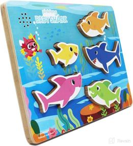 img 1 attached to Pinkfong Baby Shark Chunky Musical Wood Sound Puzzle - Baby Shark Song, Ideal for Families and Children Ages 2+