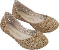 stylish and sparkling: mini melissa campana little glitter girls' flats логотип