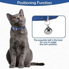 img 1 attached to 🐱 PUPTECK Leather Cat Collars with Bells - 2 Pack Soft Padded Pet Safety Collar for Small Dogs Cats and Kittens