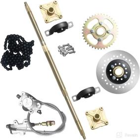 img 4 attached to Go Kart Quad Drift Trike Rear Axle Shaft Kit 815mm with Brake Assembly Sprocket by Kinbelle