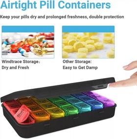img 3 attached to Moisture-Proof 28 Day Pill Organizer With Large 4 Times A Day Compartments For Medication And Vitamins, Portable Travel Pill Case Container With Weekly Pill Organizer Feature