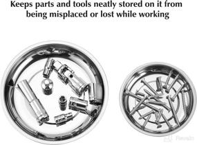 img 2 attached to 🔩 EMENTOL 3PCS Round Magnetic Trays (3", 4", 6"): Ideal for Storing Metal Parts, Screws, Nuts, and Bolts - Strong, Durable